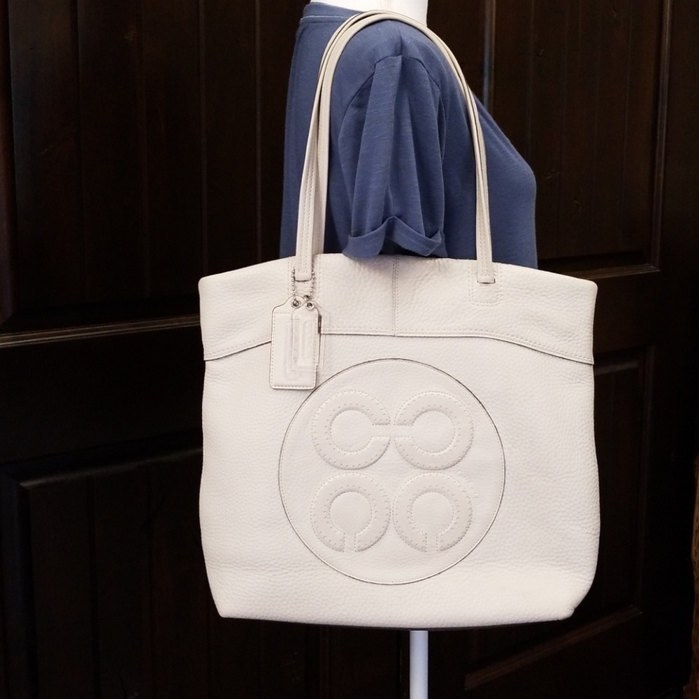 Coach Light Cream Leather Tote